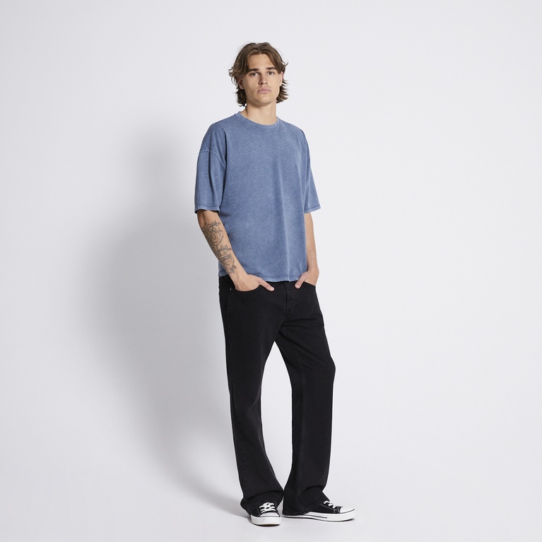 Washed boxy tee "Mikael Washed" Blue